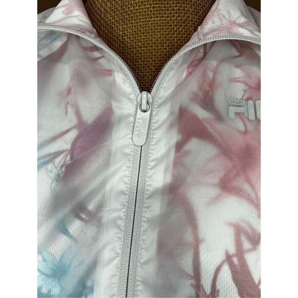 Fila Sport Windbreaker Jacket Size S 4/6 Orchid Performance Pastel Light Tie Dye - Picture 10 of 14